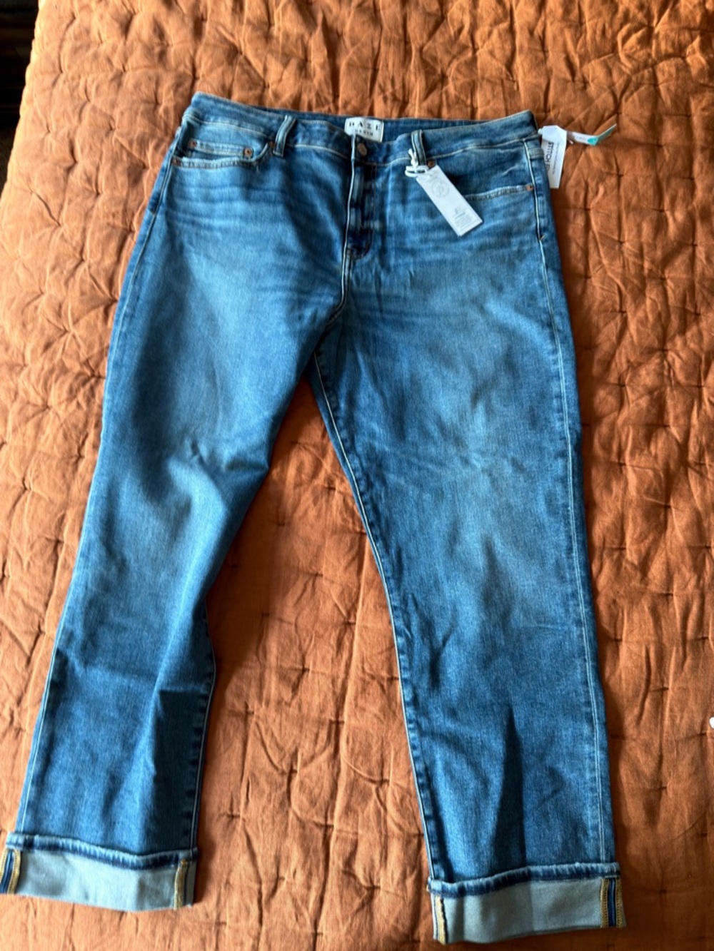 Daze Denim Medium Blue Cropped Cuffed Jeans